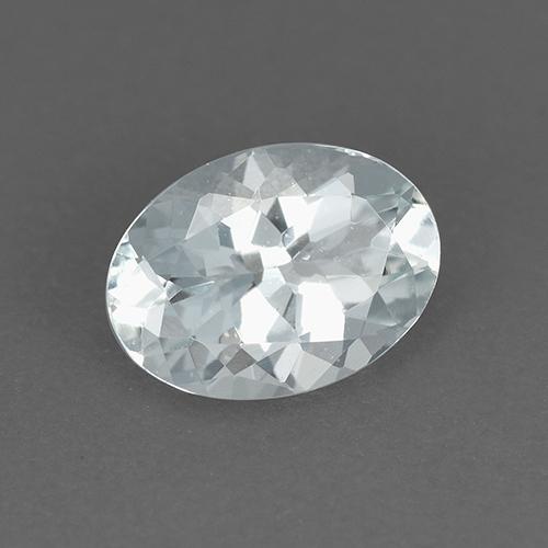 Aigue-marine blanc naturelle coupe ovale, 0,87 ct, VVS-VS