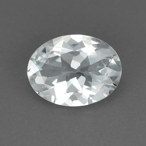 Aigue-marine blanc naturelle coupe ovale, 0,88 ct, VVS