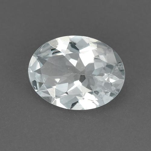 Aigue-marine blanc naturelle coupe ovale, 0,88 ct, VVS