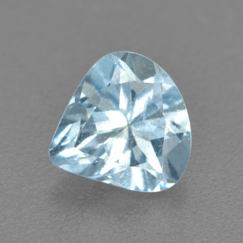 Aigue-marine bleue naturelle en forme de poire, 0,65 ct, VS-SI