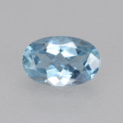 Aigue-marine bleue naturelle coupe ovale, 0,36 ct, VS-SI