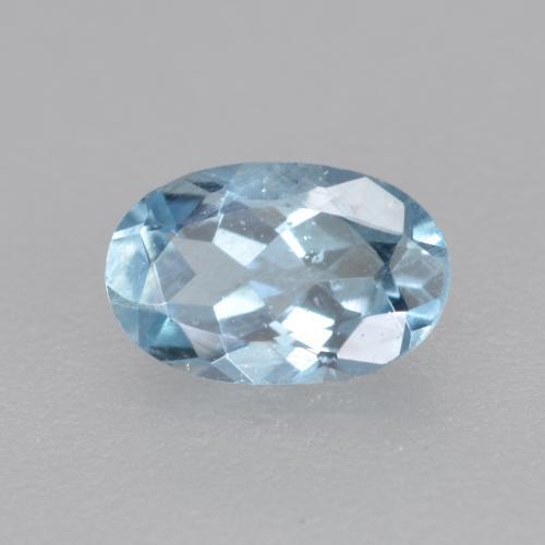 Aigue-marine bleue naturelle coupe ovale, 0,36 ct, VS-SI