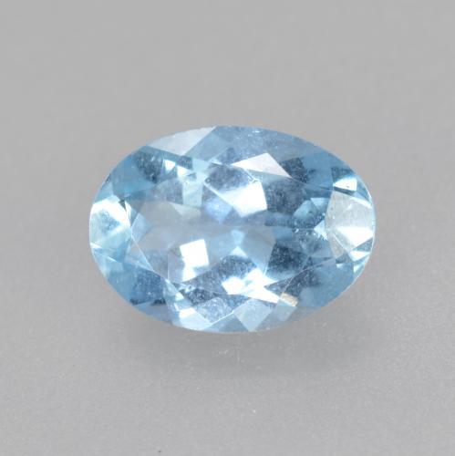 Aigue-marine bleue naturelle coupe ovale, 0,62 ct, VS-SI