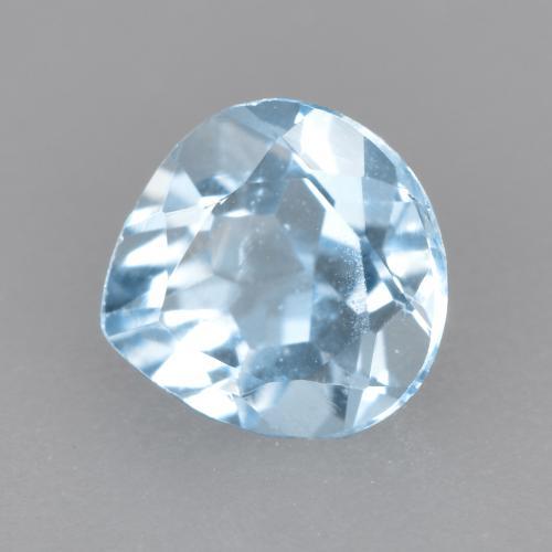 Aigue-marine bleue naturelle en forme de poire, 0,42 ct, VS