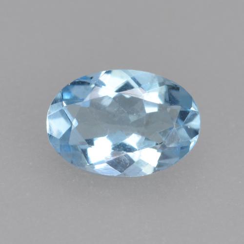 Aigue-marine bleue naturelle coupe ovale, 0,38 ct, VS