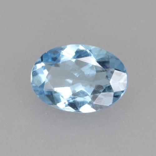 Aigue-marine bleue naturelle coupe ovale, 0,38 ct, VS