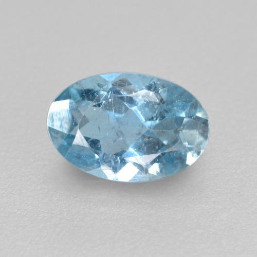 Aigue-marine bleue naturelle coupe ovale, 0,38 ct, VS-SI