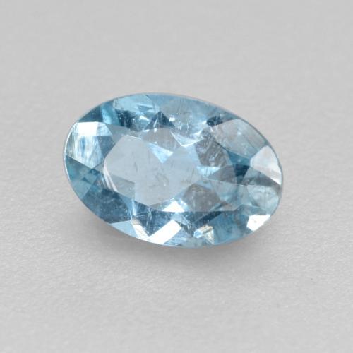 Aigue-marine bleue naturelle coupe ovale, 0,38 ct, VS-SI