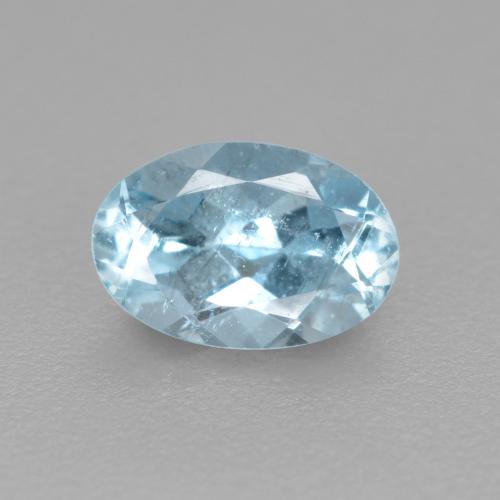 Aigue-marine bleue naturelle coupe ovale, 0,47 ct, VS-SI