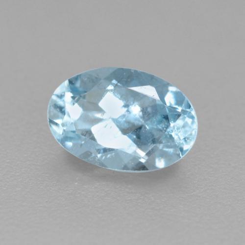 Aigue-marine bleue naturelle coupe ovale, 0,47 ct, VS-SI