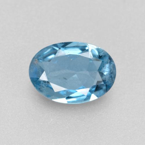 Aigue-marine bleue naturelle coupe ovale, 0,41 ct, VS-SI
