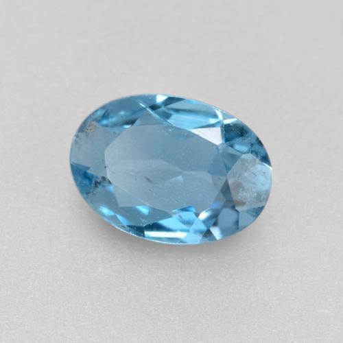 Aigue-marine bleue naturelle coupe ovale, 0,41 ct, VS-SI