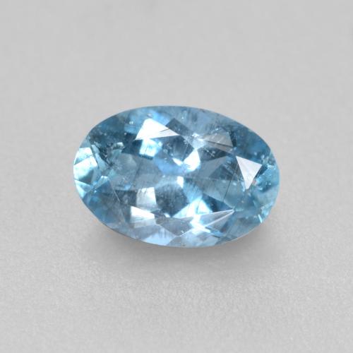 Aigue-marine bleue naturelle coupe ovale, 0,44 ct, VS-SI