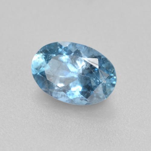 Aigue-marine bleue naturelle coupe ovale, 0,44 ct, VS-SI