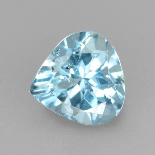 Aigue-marine bleue naturelle en forme de poire, 0,38 ct, SI