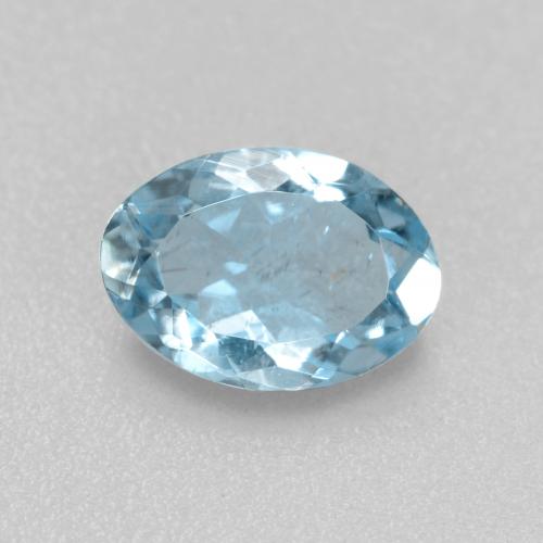 Aigue-marine bleue naturelle coupe ovale, 0,65 ct, VS-SI
