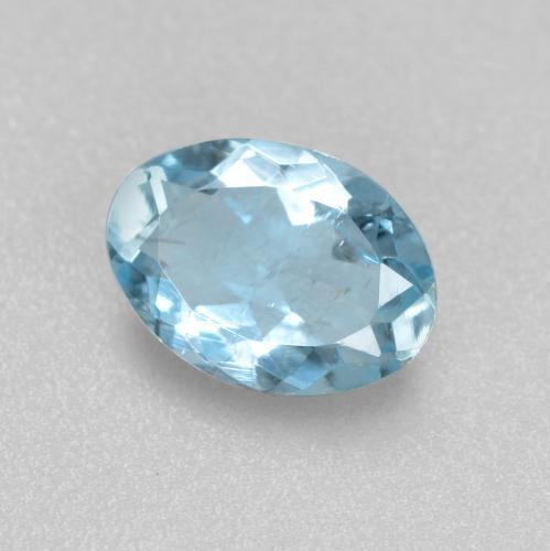 Aigue-marine bleue naturelle coupe ovale, 0,65 ct, VS-SI