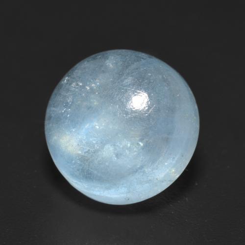 Bleu vert Sarcelle léger naturelle Coupe roude, 4.35 ct, Transparent
