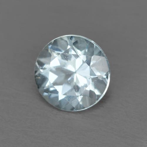 Aigue-marine bleue naturelle coupe roude, 0,44 ct, VVS