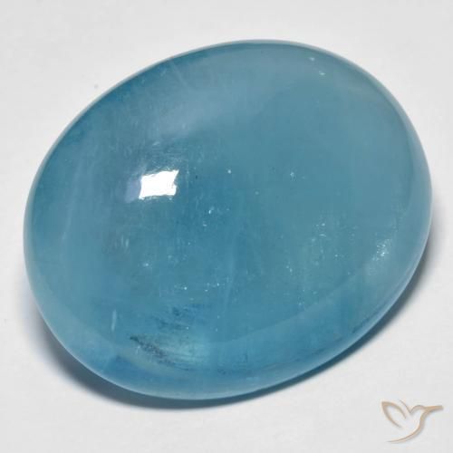 Bleu vert Bleu aquatique naturelle ovale, 42.60 ct, Transparent