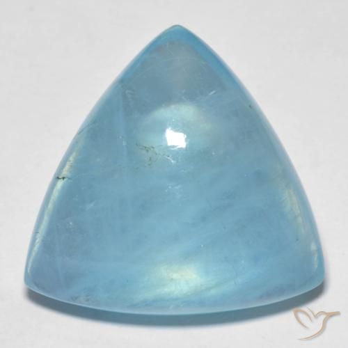 27.44ct Naturel Bleu aquatique Bleu vert, Trillion, Transparent