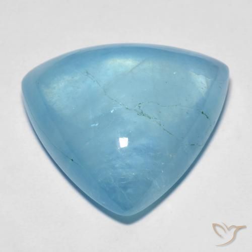 Bleu vert Bleu aquatique naturelle Trillion, 27.44 ct, Transparent