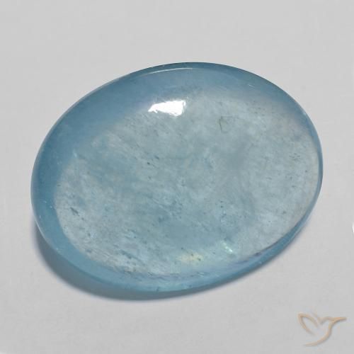 Bleu vert Bleu ciel naturelle Coupe ovale, 20.10 ct, Transparent