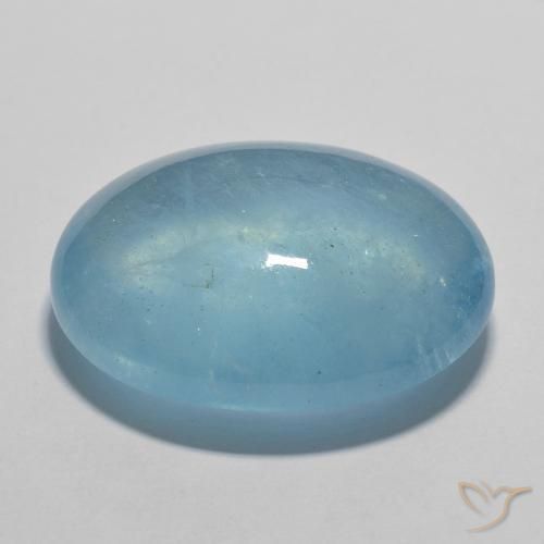 Bleu vert Bleu ciel naturelle Coupe ovale, 20.10 ct, Transparent
