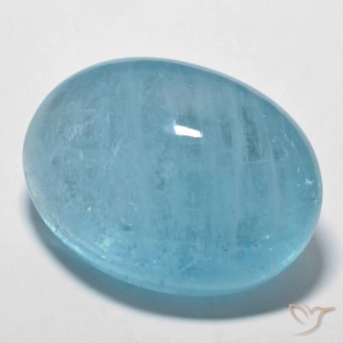 Bleu vert Bleu Yale naturelle ovale, 56.63 ct, Transparent
