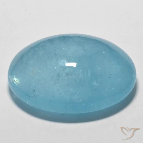 Bleu vert Bleu Yale naturelle ovale, 56.63 ct, Transparent