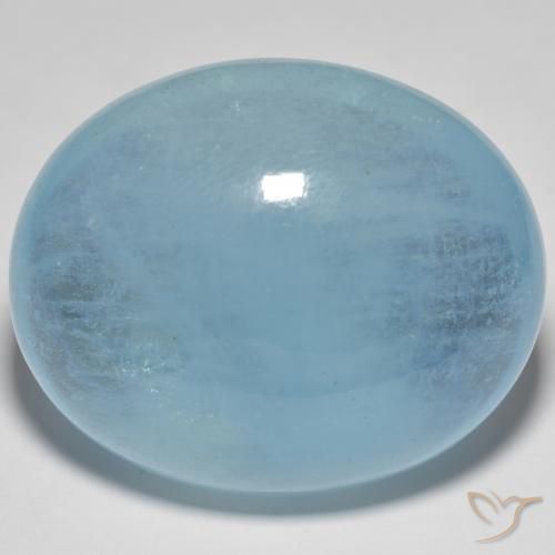 Bleu vert Sarcelle léger naturelle ovale, 59.70 ct, Transparent