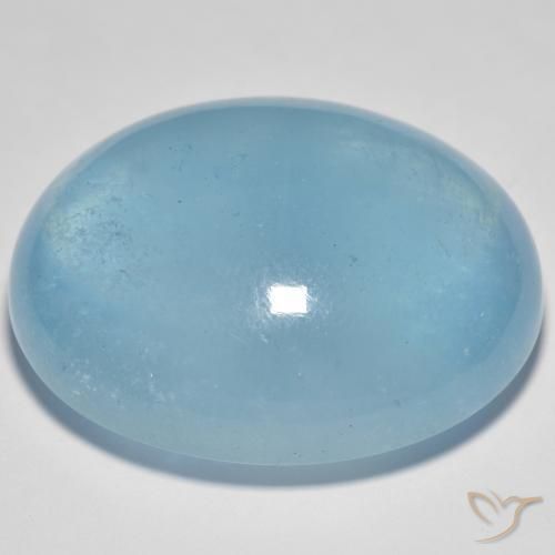 Bleu vert Sarcelle léger naturelle ovale, 59.70 ct, Transparent