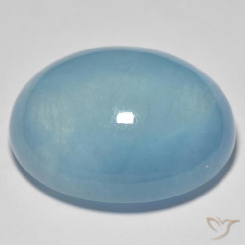 Bleu vert Sarcelle léger naturelle ovale, 43.77 ct, Transparent