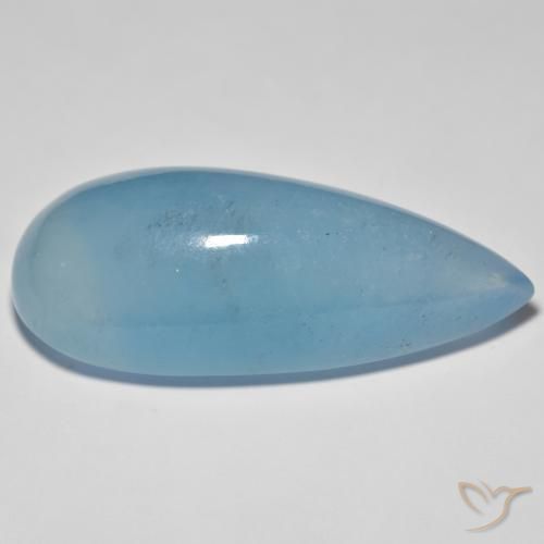 Bleu vert Sarcelle léger naturelle En forme de poire, 71.19 ct, Translucide