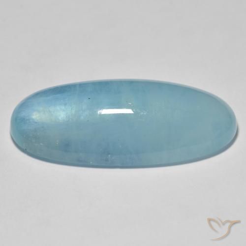 Bleu vert Vert bleu clair naturelle ovale, 31.34 ct, Transparent