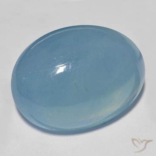 Bleu vert Sarcelle léger naturelle ovale, 27.91 ct, Translucide