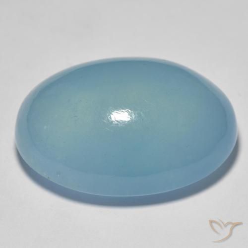 Bleu vert Sarcelle léger naturelle ovale, 27.91 ct, Translucide