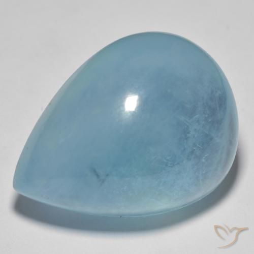 49.00ct Naturel Sarcelle léger Bleu vert, En forme de poire, Transparent