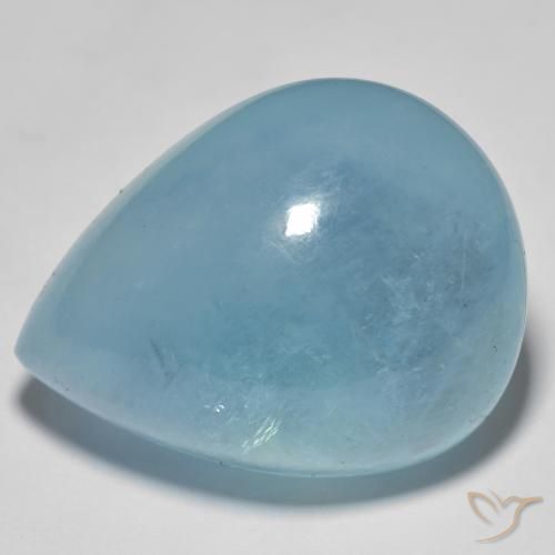 Bleu vert Sarcelle léger naturelle En forme de poire, 49.00 ct, Transparent