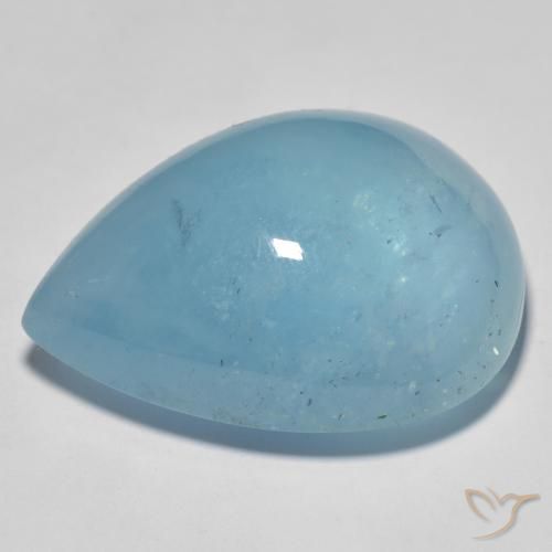 Bleu vert Sarcelle léger naturelle En forme de poire, 49.00 ct, Transparent