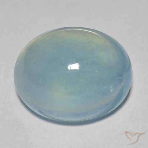 23.48ct Naturel Bleu bébé Bleu vert, ovale, Transparent