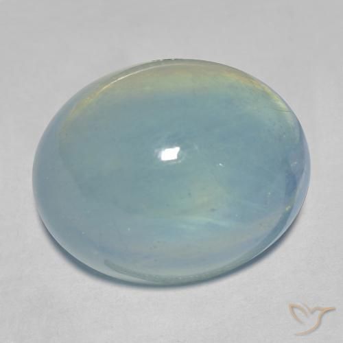 Bleu vert Bleu bébé naturelle ovale, 23.48 ct, Transparent