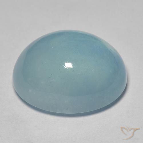 Bleu vert Bleu bébé naturelle ovale, 23.48 ct, Transparent