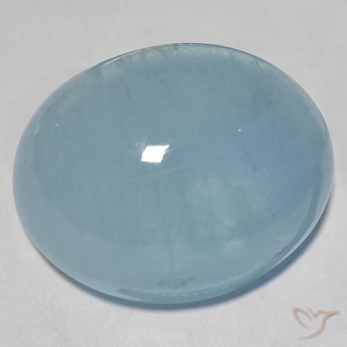 Bleu vert Bleu verdâtre naturelle ovale, 41.14 ct, Transparent