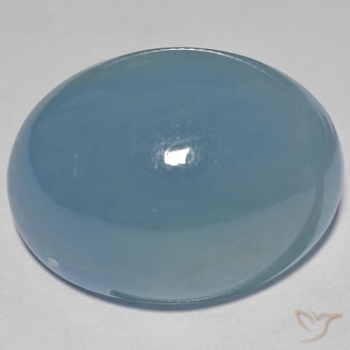 Bleu vert Sarcelle léger naturelle ovale, 63.50 ct, Translucide