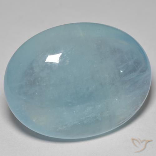 Bleu vert Vert bleu clair naturelle ovale, 71.79 ct, Transparent