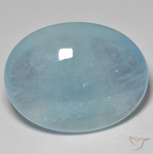 Bleu vert Vert bleu clair naturelle ovale, 71.79 ct, Transparent