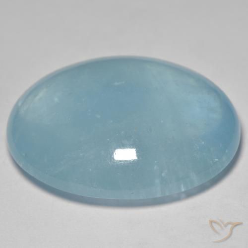 Bleu vert Vert bleu clair naturelle ovale, 71.79 ct, Transparent