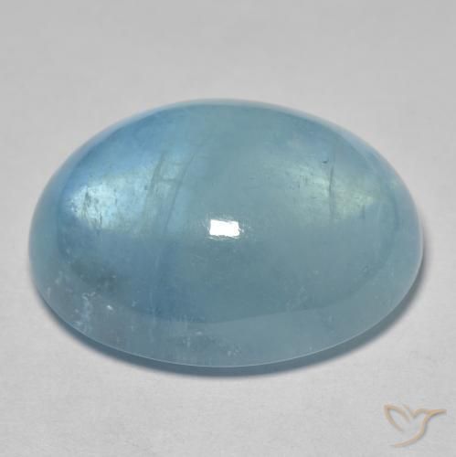 Bleu vert Vert bleu clair naturelle ovale, 31.95 ct, Transparent