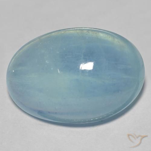 Bleu vert Sarcelle léger naturelle ovale, 26.47 ct, Transparent
